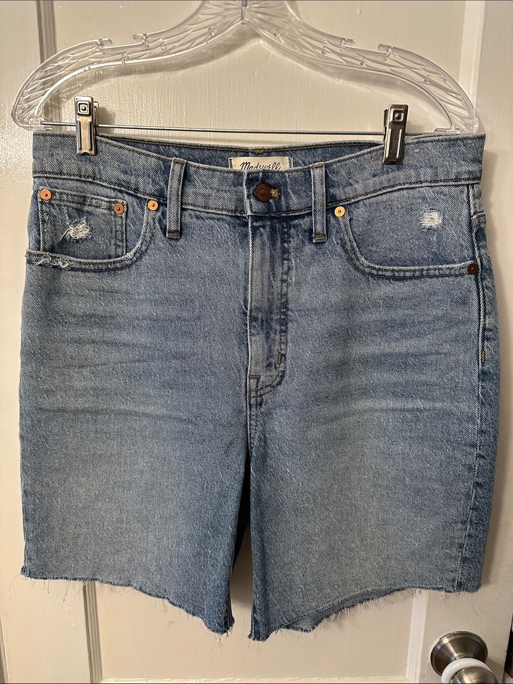 Madewell Light Blue Raw Hem Denim Shorts - size 29